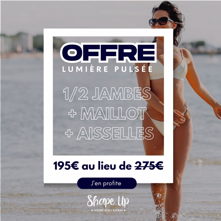Offre Lumière pulsée – Pack 2 : 195€ seulement au lieu de 275€
