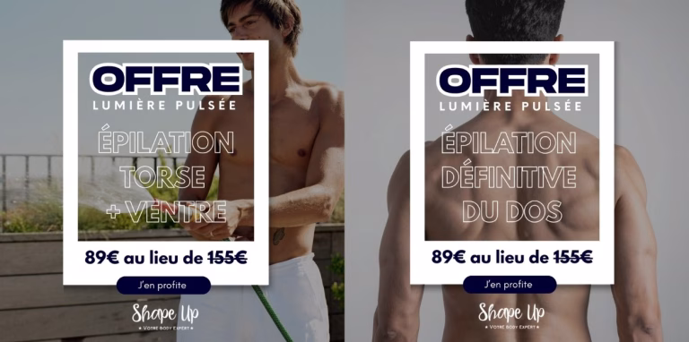 Epilation du dos à la lumière pulsée pour homme